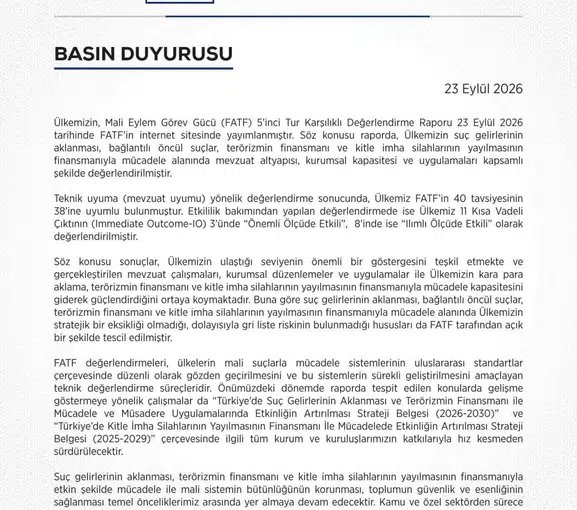 Türkiye'nin mali suçlarla mücadelesi uluslararası tescil aldı: Gri liste riski geride kaldı