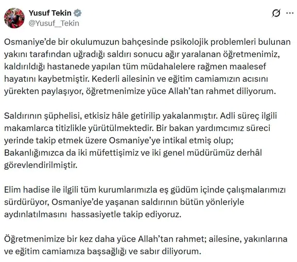 Osmaniye'de eğitim camiasını yasa boğan saldırı: Okul bahçesinde kanlı hesaplaşma