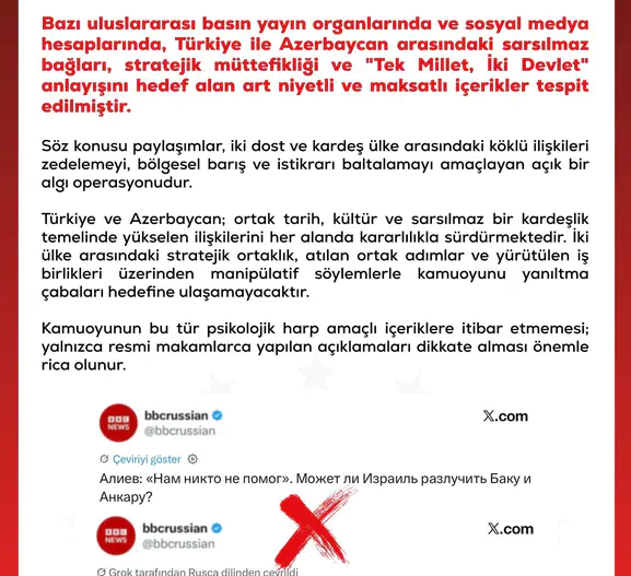 İki Kardeş Ülkenin Stratejik Ortaklığına Karşı Dijital Operasyon Girişimi