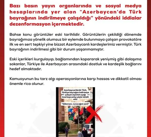 İki devlet tek millet vurgusu: Azerbaycan'da bayrak krizi iddiasına resmi yanıt