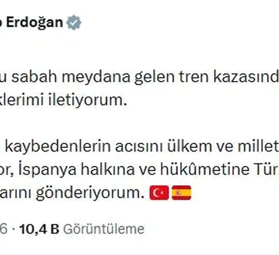 İspanya'daki tren faciası sonrası Ankara'dan taziye ve dayanışma mesajı