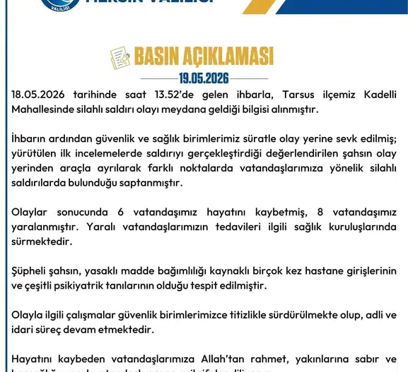 Mersin Tarsus’ta dehşet anları 6 ölü, 8 yaralı