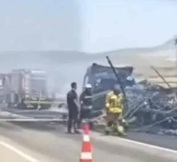 Gaziantep yolunda tır yangını paniği
