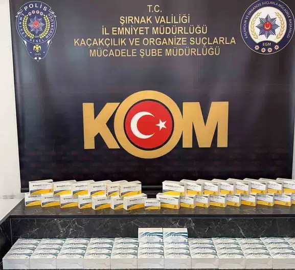 Şırnak’ta piyasaya sürülmeye hazırlanan milyonluk kaçak ilaçlara el konuldu