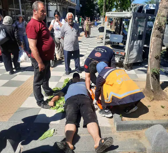 Tekirdağ Muratlı'da kaldırım kazası bir kişiyi hastanelik etti