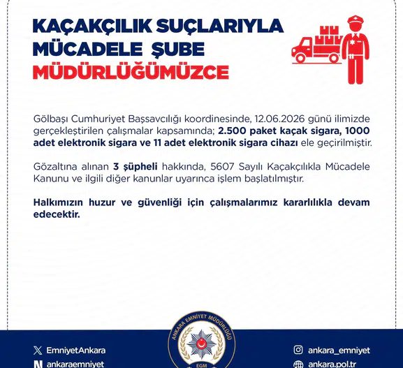 Gölbaşı polisinden kaçak ürün operasyonu