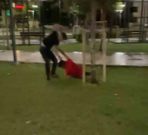 Aksaray Kent Park’ta arkadaş kavgası cep telefonu kamerasında