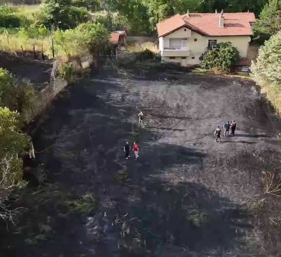 Karabük'te yangın dehşetinden jandarma eliyle kurtuluş