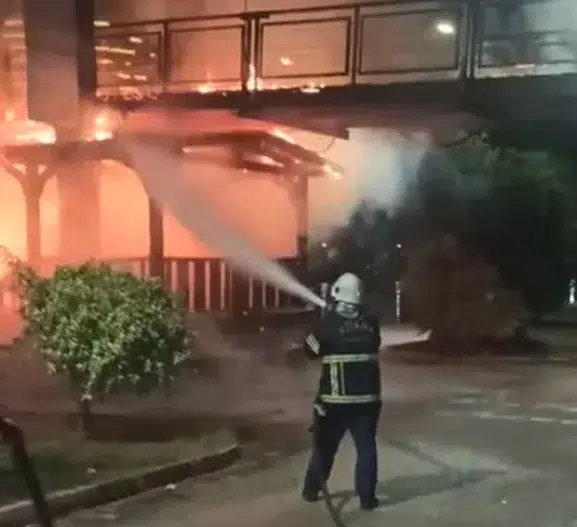 Adana'da korkutan gece: Seyhan Nehri üzerindeki köprü alevlere teslim oldu