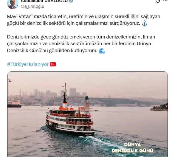 Uraloğlu'ndan Mavi Vatan'ın emektarlarına özel mesaj: Denizcilik sektörünün gücüne vurgu yaptı