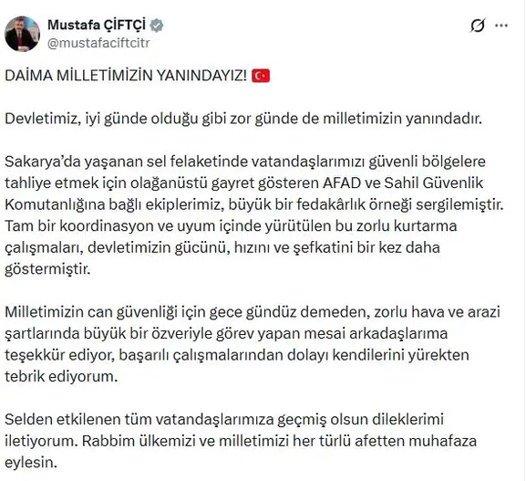 Sakarya'da sel felaketi: Devletin tüm imkanları seferber edildi