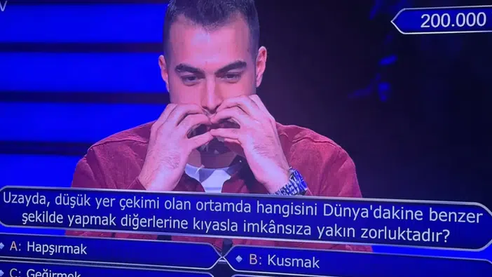 Uzayda hapşırmak neden bu kadar zor? Milyoner'de 200 bin TL'lik soru?