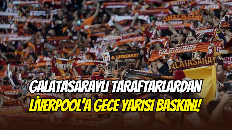 Galatasaray taraftarından Liverpool’a sürpriz: Otel önünde havai fişek şovu