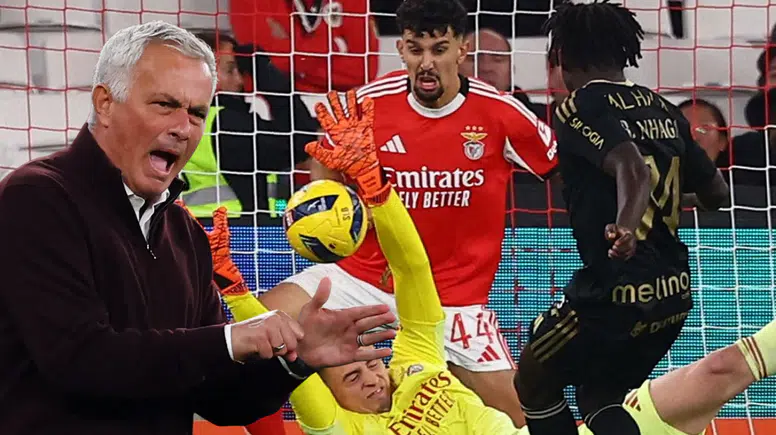Benfica son saniye yıkıldı: Jose Mourinho hakemin üzerine yürüdü