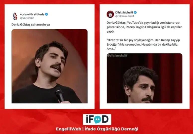 Komedyen Deniz Göktaş’ın gösterisine erişim engeli getirildi