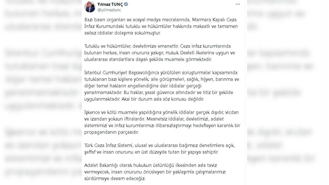 Bakan Tunç “Cezaevinde Işkence” Iddialarına Yanıt Verdi (2)