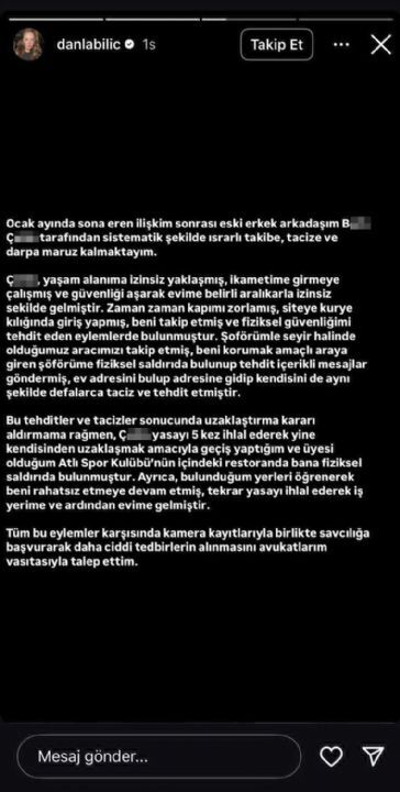 Danla Bilic Eski Sevgilisi Berk Çetin Tarafından Darp Edildi “Aylarca Sustum, Artık Dayanamıyorum” (1)-2