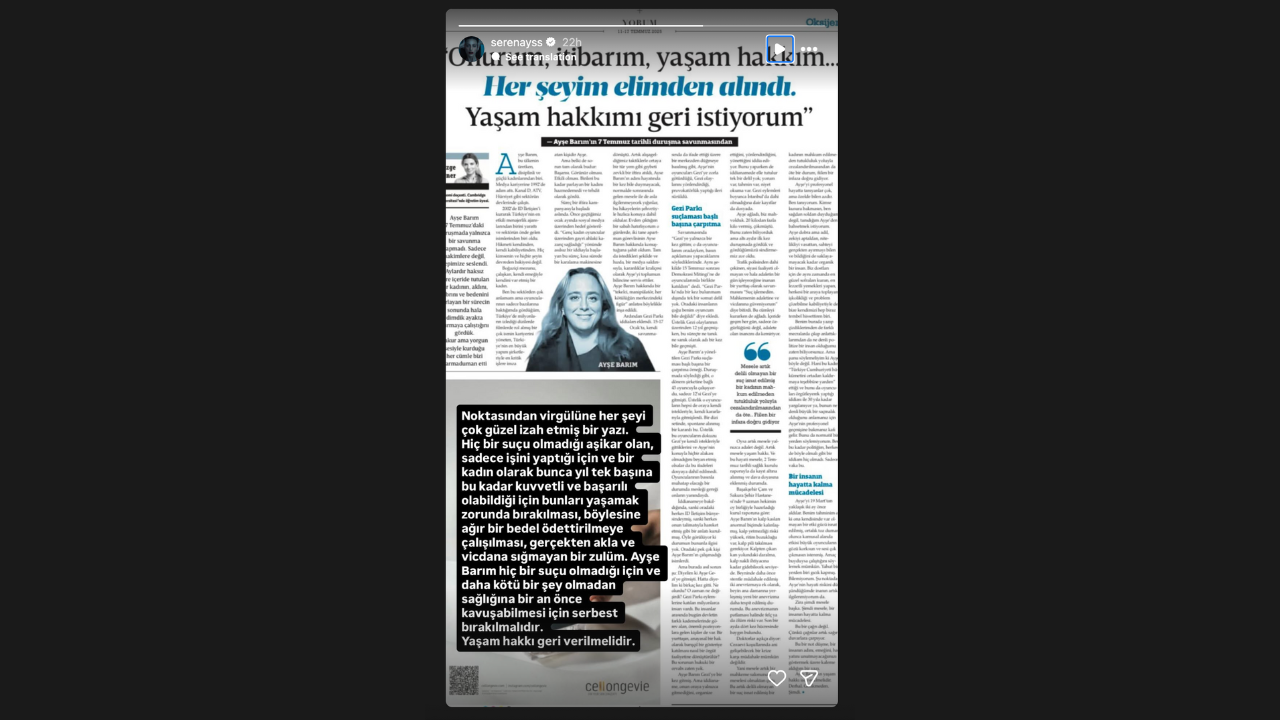 Ayşe Barım İçin Serenay Sarıkaya’dan Sert Çıkış “Akıl Almaz Bir Zulüm!”