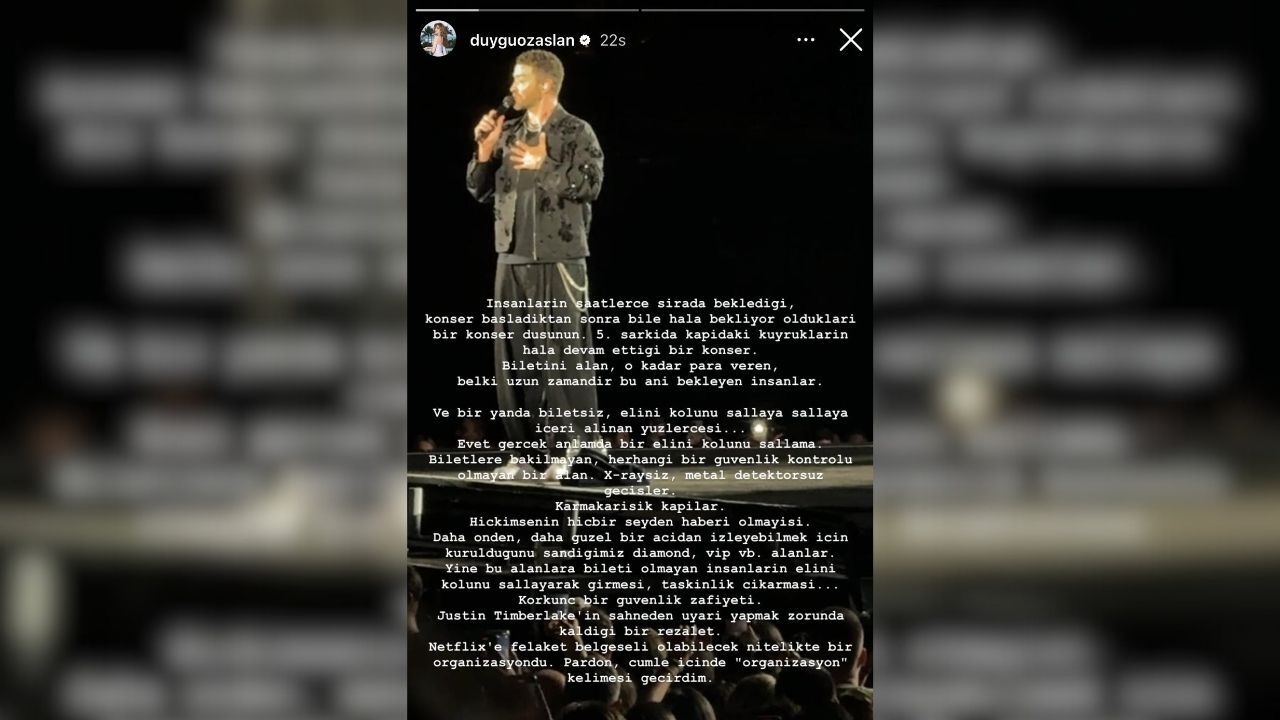 Justin Timberlake'in İstanbul Konseri Skandala Dönüştü! Duygu Özaslan O Anları Anlattı