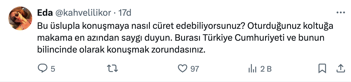 Cumhurbaşkanı Başdanışmanı’ndan “Manifest” Grubuna Ağza Alınmayacak Sözler 2025 09 07 13.06.43