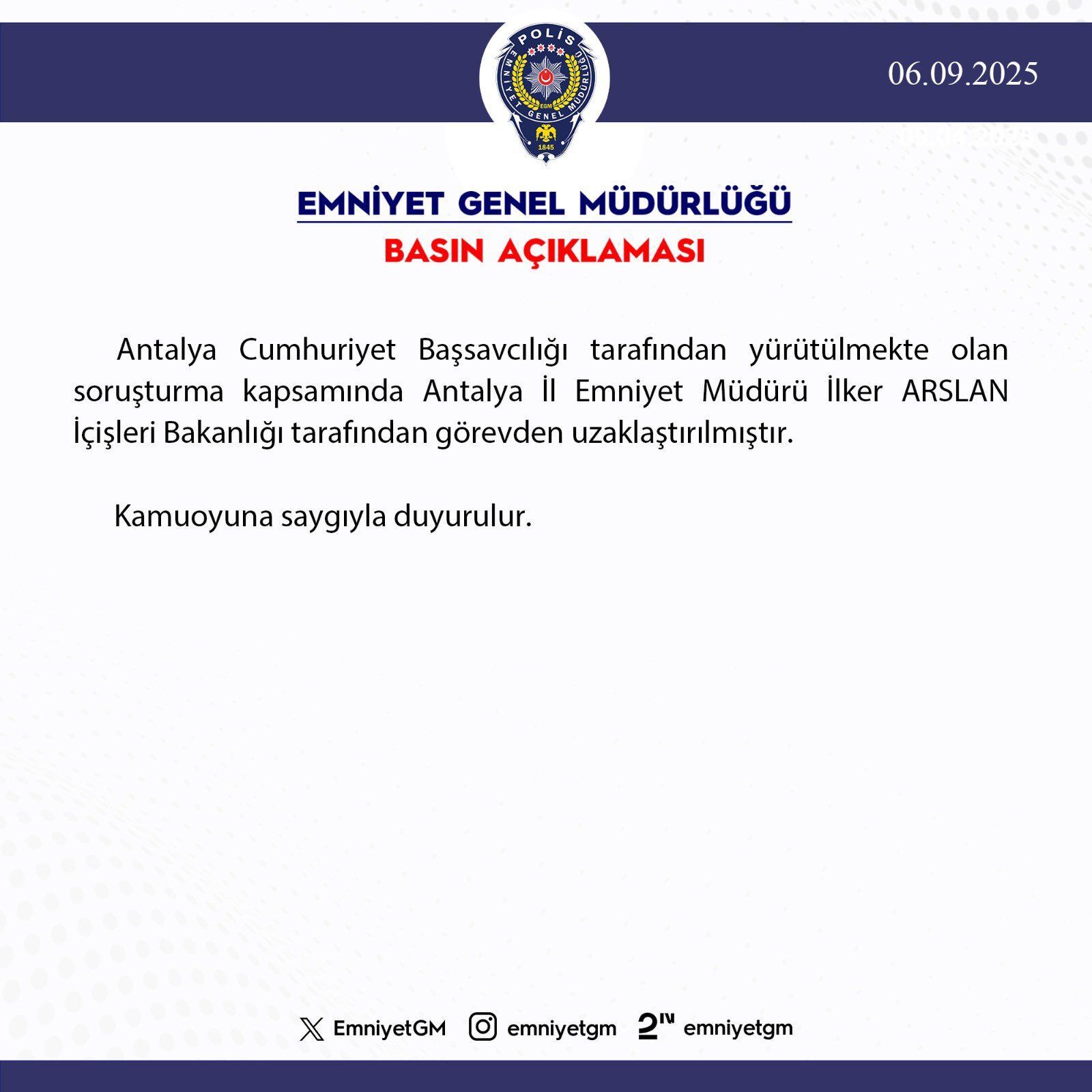 Görevden Uzaklaştırılan Antalya Emniyet Müdürü İlker Arslan Kimdir?