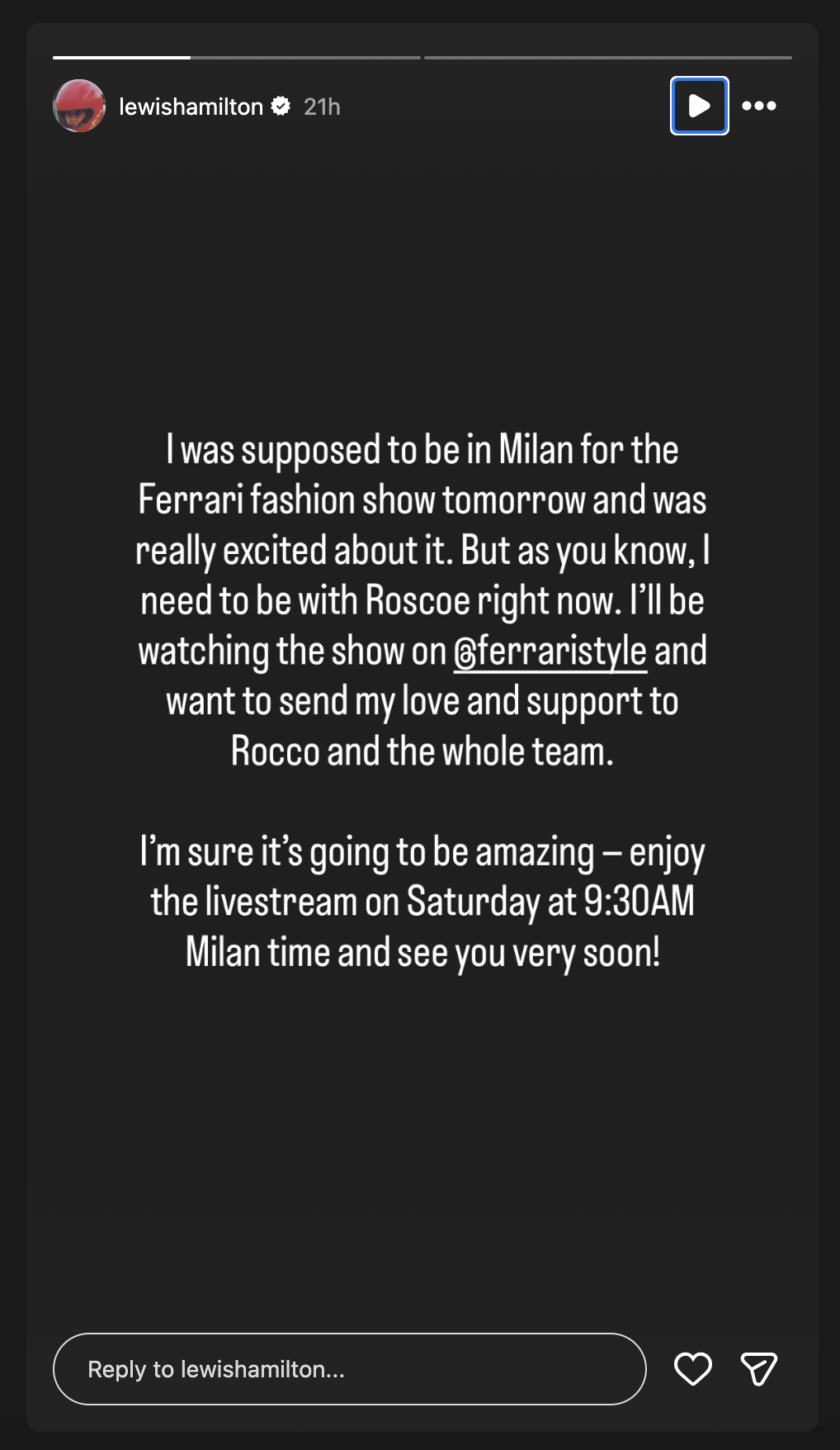 Lewis Hamilton’dan Kötü Haber Pist Ve Ferrari Defilesi Boşa Çıktı!