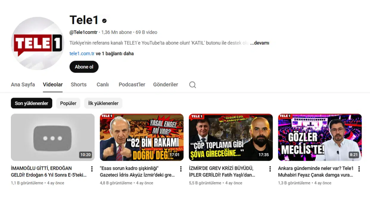 Basın Özgürlüğüne Ağır Darbe Kayyum Atanan Tele 1’In Youtube Arşivi Siliniyor!