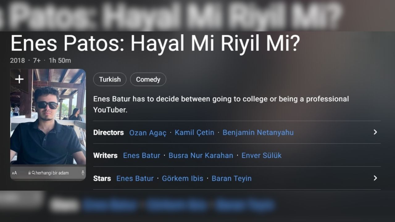 Enes Batur Filminin Adını Değiştirip Yönetmen Kısmına Netanyahu’yu Ekledi