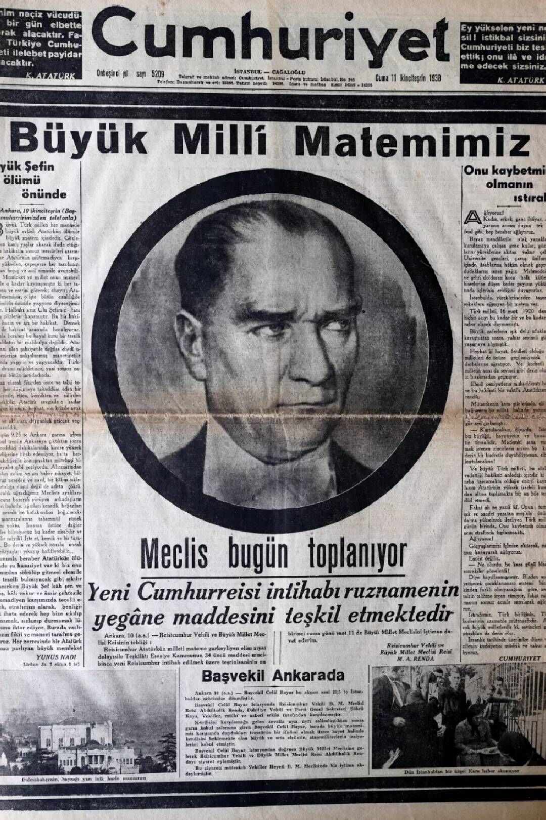 10 Kasım 1938 tarihli gazeteler Atatürk'ün ölüm haberini nasıl duyurdu? 4