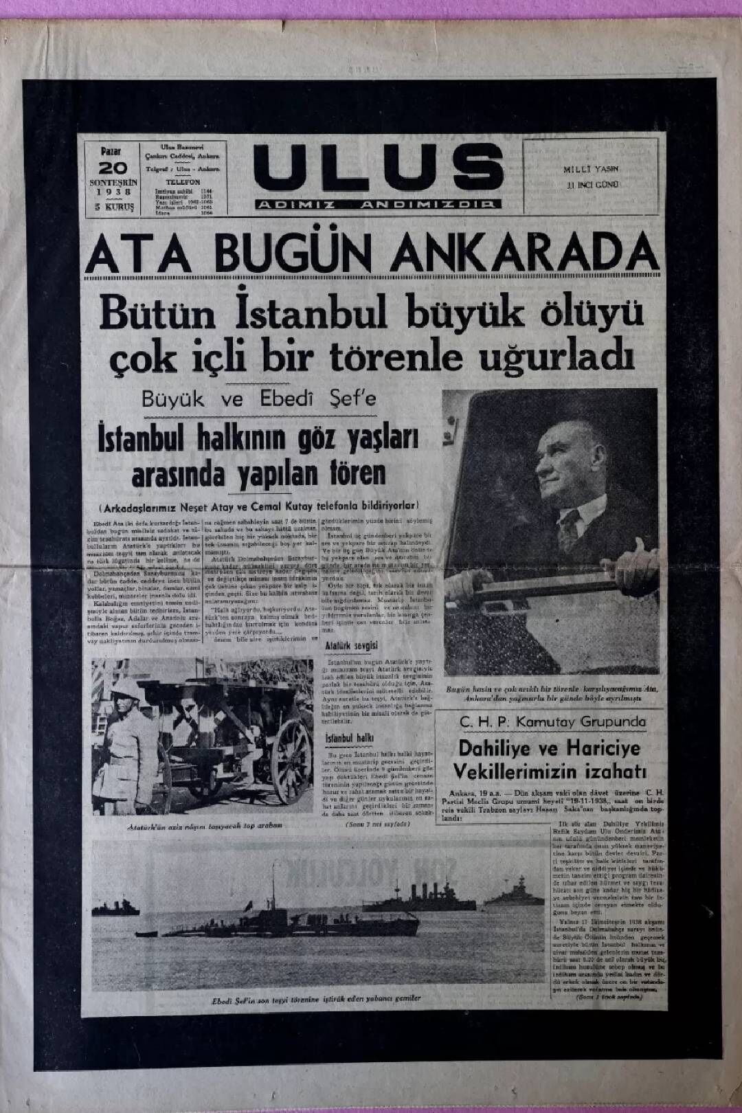 10 Kasım 1938 tarihli gazeteler Atatürk'ün ölüm haberini nasıl duyurdu? 6