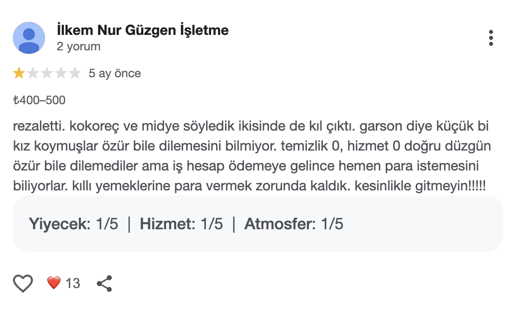 Gurbetçi Ailenin Zehirlendiği İşletmeye Yapılan Müşteri Yorumları İfşa Oldu 2025 11 14 16.19.28