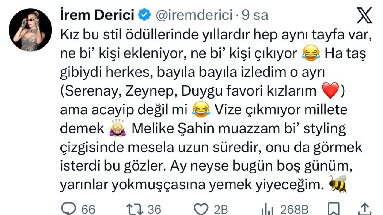 İrem Derici’den Ödül Gecesine Sert Çıkış (2)