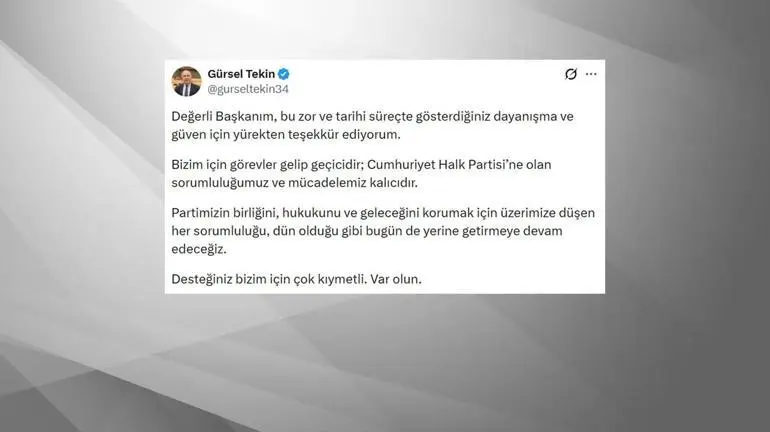 CHP’de Gürsel Tekin muamması