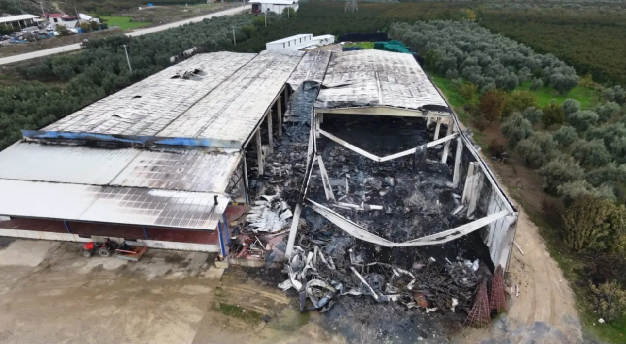 İznik'teki dev tesisten geriye sadece enkaz kaldı: Havadan görüntülendi