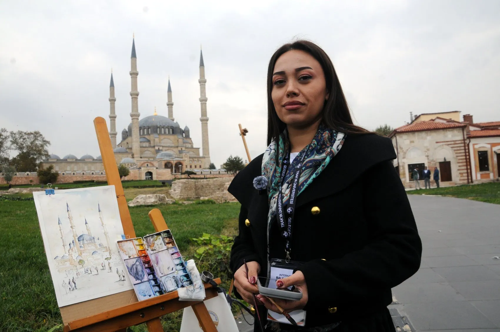 Selimiye'nin gölgesinde fırça darbeleri: Balkanlar'ın sanatçıları Edirne'de buluştu