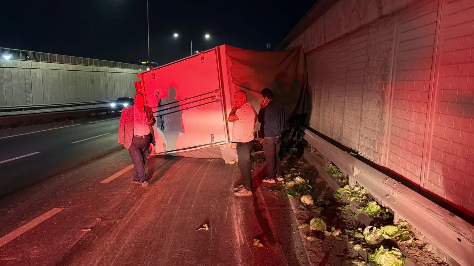Minik bir canı kurtarmak isterken tonlarca yük yola saçıldı