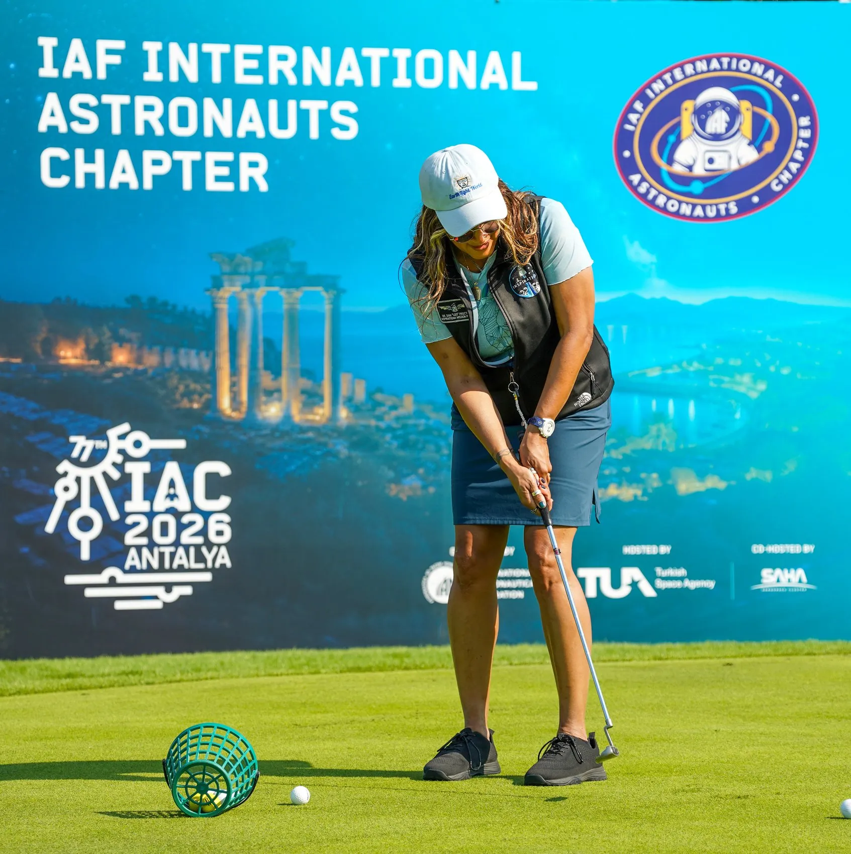 Uzaydan yeşil sahalara: Astronotlar Belek'in golf turizmi için sahaya indi