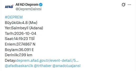 Saimbeyli'de Yer Altından Gelen Şiddetli Sarsıntı: Adana'da Korku Dolu Anlar