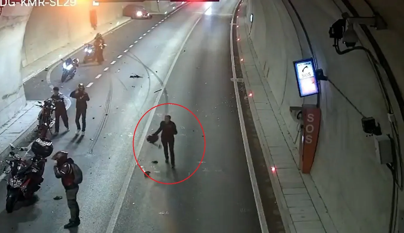Tüneldeki dehşet anları kamerada: Eşinin gözleri önünde hayatını kaybetti