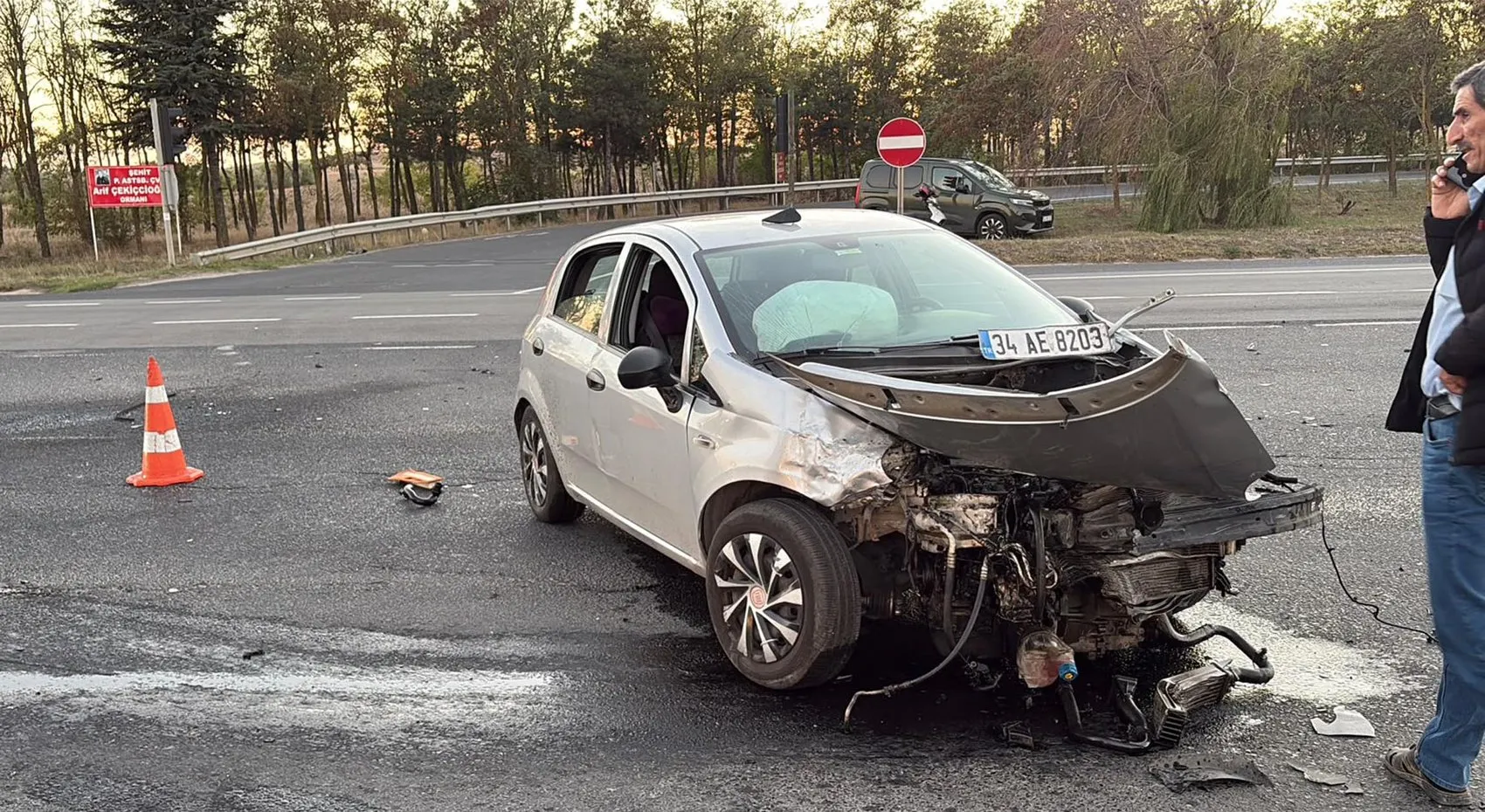 Çorlu'da akşam trafiğinde korkutan kaza: 5 kişi hastanelik oldu