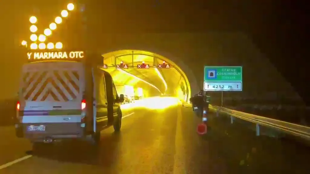 Kuzey Marmara Otoyolu'nda korku dolu anlar: Tünel içinde alevler yükseldi
