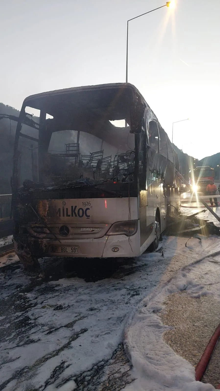 Bolu Dağı'nda dehşet anları: Yolcu otobüsü dakikalar içinde küle döndü
