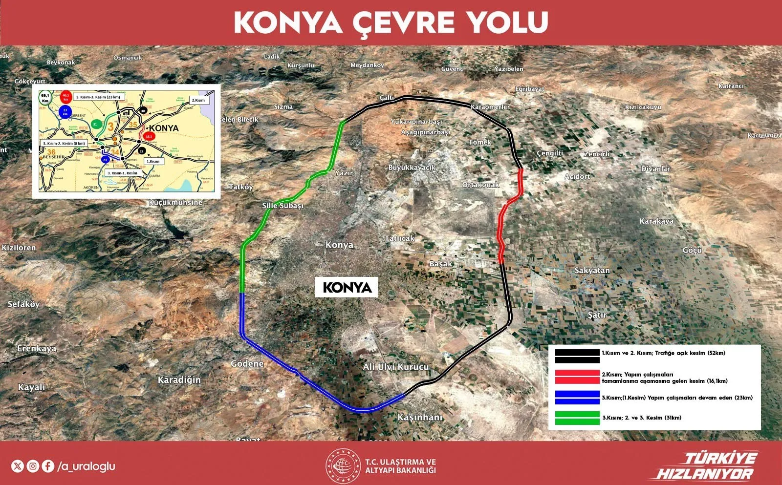 Konya'nın ulaşım ağında devrim: Çevre yolunda geri sayım başladı