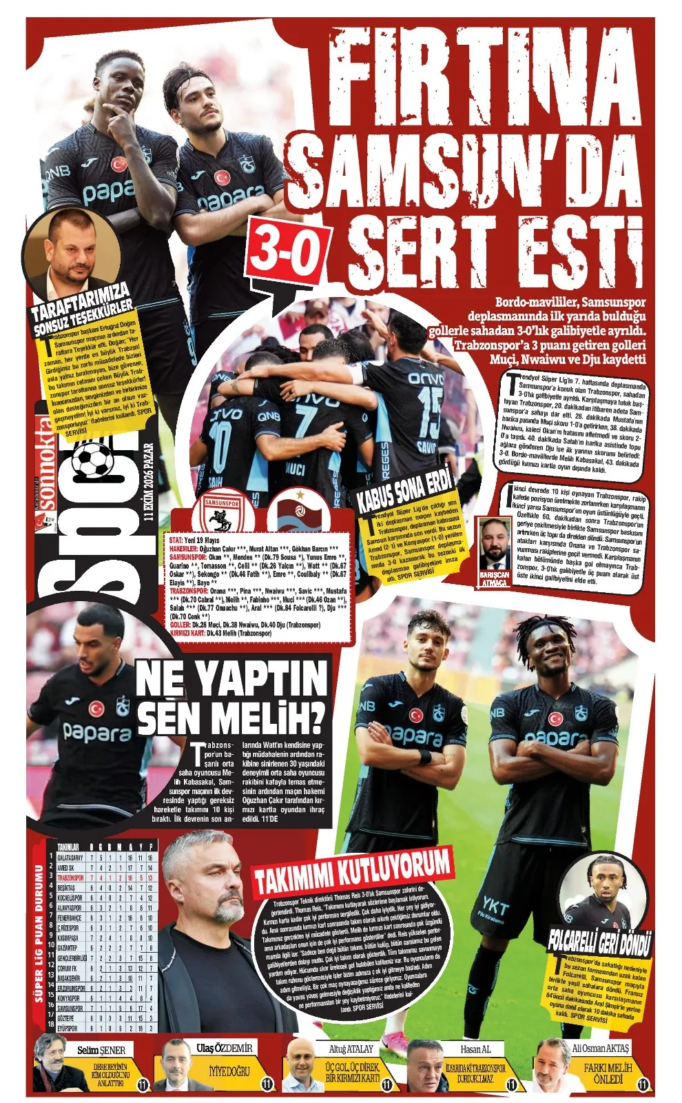 Karadeniz'de fırtına dinmiyor: Trabzonspor'un Samsun zaferi istatistikleri altüst etti
