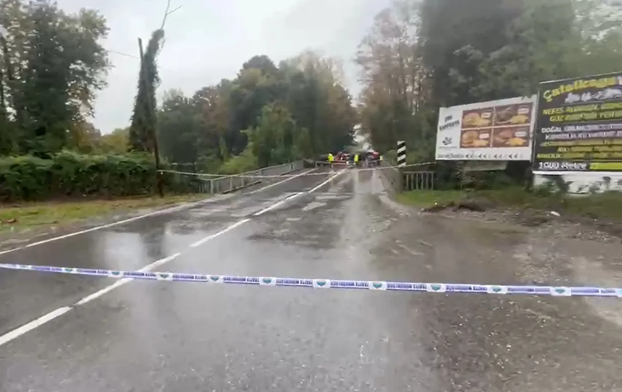 Sapanca'da ulaşımı felç eden çökme: Ana arter trafiğe kapatıldı