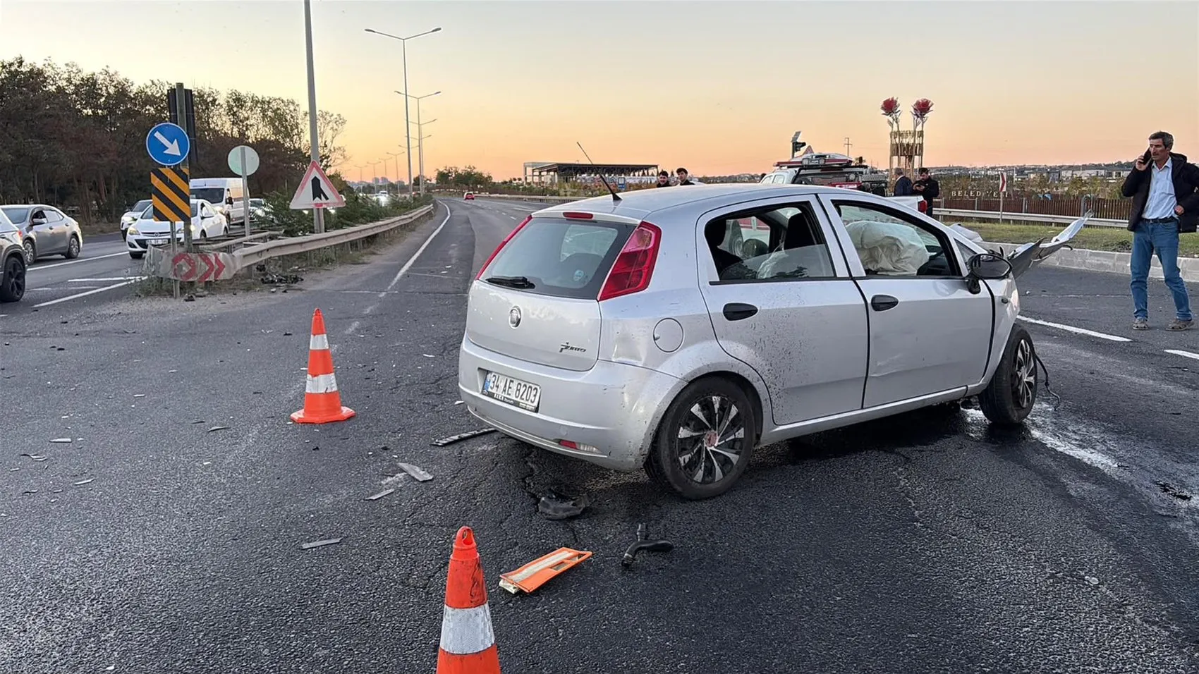 Çorlu'da akşam trafiğinde korkutan kaza: 5 kişi hastanelik oldu