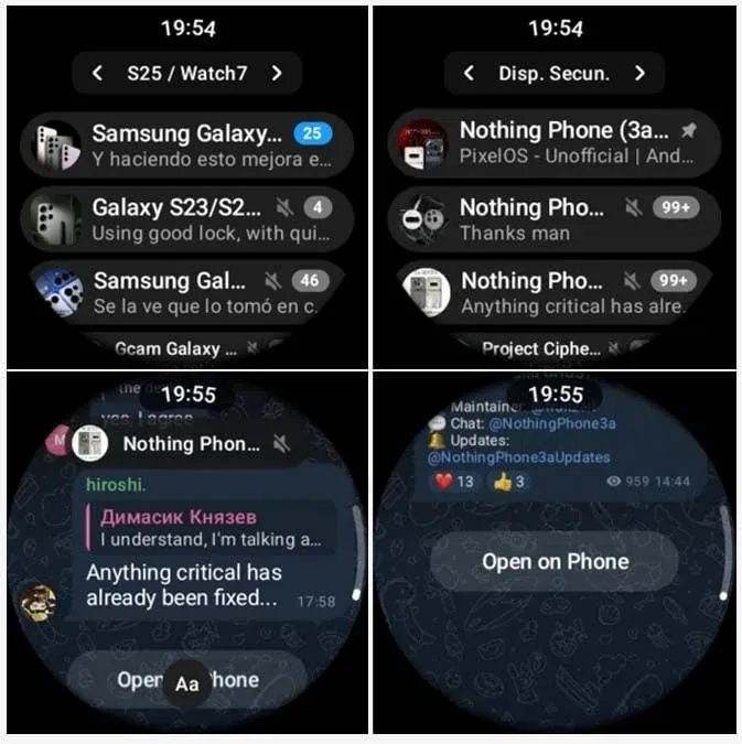 telegram android akıllı saat uygulaması