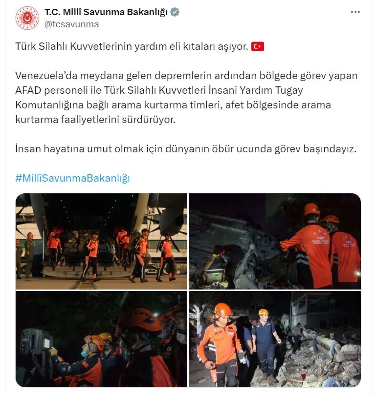 Türkiye'den Venezuela'ya binlerce kilometre öteden uzanan yardım eli