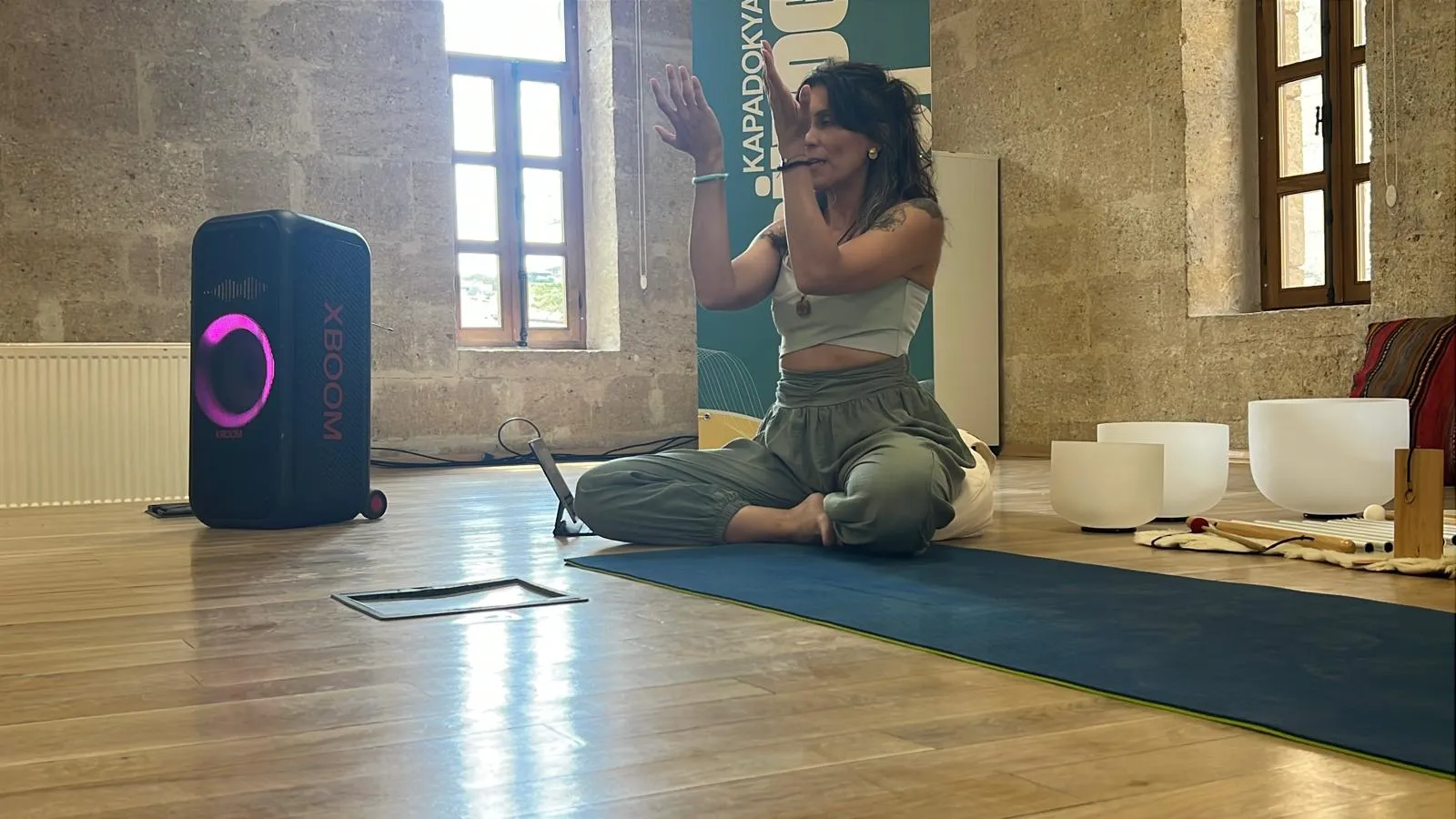 Kapadokya balonları arasında üç günlük yoga maratonu