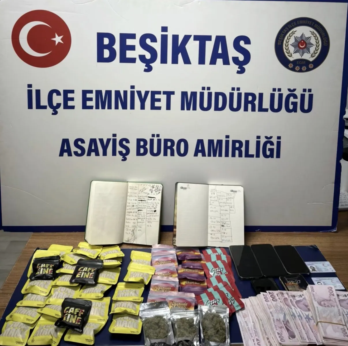 Beşiktaş polisine yakalanan uyuşturucu şebekesinin defteri ortaya çıktı